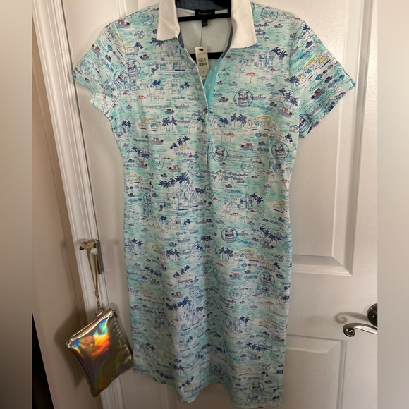 Sm. NWT Talbots Effortless dress good for travel,aqua,blue,green. - Picture 1 of 3